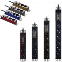 케이브 국산 서버탭 과부하차단 누전차단 컬러 알루미늄 고용량 4000W 2구 3구 4구 6구 멀티탭 고전력 멀티 콘센트, 3구 블루, 1.5M, 1개
