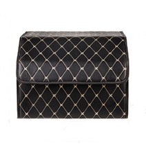 기아자동차 레이 K3 K3유로 차량용 다용도 수납함 트렁크정리함 용품정리 심플 가죽 트렁크 정리함, 블랙골드