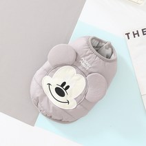 강아지패딩 닥스훈트 발열 진돗개 경량패딩 애완 동물 옷 겨울 따뜻한 미키 마우스 자켓 코튼 중형 조끼 코트, 04 L, 03 Gray