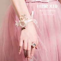 코사지 웨딩 탐미함 신부 계 들러리 꽃팔찌 자매 손버릇이 나쁘다 혼수품 결혼 핑크 1995775124, 코사지 _팔찌 컵 쪽지