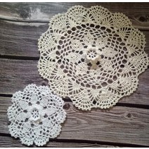 야외 테라스테이블 세트 발코니 선베드 파라솔 절묘한 코튼 수제 크로셰 컵 받침 세트 벽난로 개별 매트 웨, 11 Dark Purple_01 round 30cm