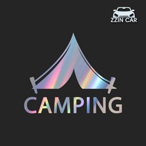 찐카 캠핑 로고 데칼스티커 ZCCP-20 /캠핑스티커 /캠퍼스티커, 화이트, 소형