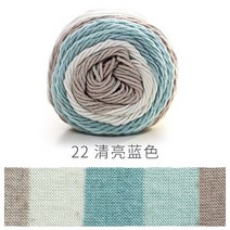 핸드다잉얀 100g/볼 레인보우 코튼 원사 세그먼트 염색 5 가닥 두꺼운 알고돈 라인 DIY 뜨개질 크로셰 스웨, 06 22