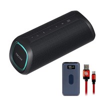 LG XBOOM Go XG5QBK 휴대용 블루투스 스피커 Deco Gear 8000mAh Power Bank 디지털 디스플레이 무선 충전 및 Deco Essentials 6FT