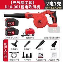 낙엽청소기 송풍기 리튬 배터리 송풍기 소형 가정용 그을음 송풍기 고출력 충전식 산업용 무선 집진기, 리튬 헤어드라이어 4.0 배터리 2개 + 공기주입