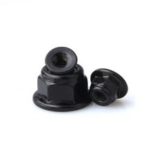 플랜지 후렌지 너트 스테인레스 스틸 및 검정색 아연 가있는 강철 나일론 인서트 잠금, m3 20개, 스틸 블랙 아연