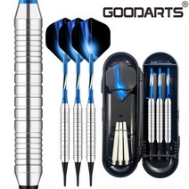 다트기계 다트핀 GOODARTS 소프트 팁 다트 18g 전문 세트 알루미늄 샤프트 전자 보드 케이스 실내 게임용 3 개, [10] Sblue