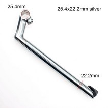 자전거 스템 25.4 22.2 핸들 줄기 구즈넥 디자인 고정 기어 도로 알루미늄 합금 라이저 액세서리 부품, [03] 25.4x22.2mm silver, 1개