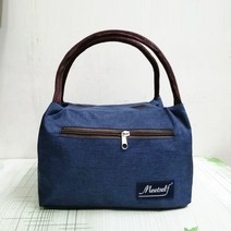 회사원도시락가방 토트 알루미늄호일 두꺼운 있음 밥 직장인 휴대함 도시락통 의 주머니 3418049073, 일반핏 타입 -데님 디프블루 큰사이즈