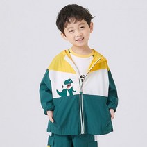 (쇼핑점) [코코리따] 22 SS 남아/점퍼 캠핑 여행 나들이에 활용성이 좋은 3가지 포인트 컬러로 매력이2배! 인기만점 트래블러 절개배색 다이노 아동 점퍼 CEJA223J1