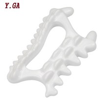 Y.GA 도자기 속살 scraping 마사지기 림프 순환 마사지 3줄 톱니 디자인 두피 얼굴 속살 턱 손 어깨 팔 다리 전신 마사지 가능, 흰색