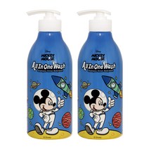 디즈니 미키 유아 올인원 워시 500ml 2개/샴푸 린스, 2개