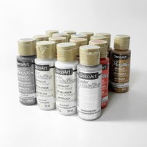 데코아트 메탈릭 펄 아크릴 물감 16색 펄 석고방향제 염료 색소 채색까메오캔들 미술 (공식 색상표 표시), 1.화이트 펄