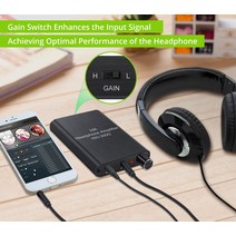 헤드폰앰프 미니앰프 dac 오디오 Prozor 16-300Ω 충전식 헤드폰 앰프 3.5mm AUX 입력 휴대용 HiFi 이어폰, 한개옵션0