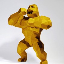 페이퍼크래프트 동물 종이공예 3D 종이 모델 수제 스탠드 고릴라 60cm DIY Papercraft 홈 장식 책상 퍼즐, 한개옵션1, 한개옵션0