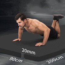 JINGHENG 1.0 1.5 2.0cm 특대형 두꺼운요가매트 주짓수 남자운동매트 층간소음방지요가매트, 그린 [200x80cm] 두께 20mm