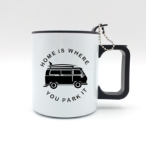 스텐이중 머그컵 캠핑머그컵 주문제작 밴 라이프, 왼쪽