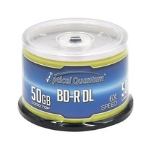Optical Quantum 50GB 6X 블루레이 더블 레이어 기록 가능 디스크 BD-R DL 로고 상단 50-디스크 스핀들(OQBDRDL06LT-50) 미국출발105994, Disc_50-Discs