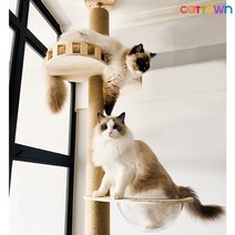 [캣타운] 원목캣폴 우주선 숨숨집 하우스 주문제작캣폴 고양이캣타워 원목전망대 스크래쳐 기둥 플랫폼 반려동물집, I스타일(점프2개+우주선2개+해먹1개)