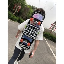 스케이트보드 가방 백팩 롱보드 캐리어 케이스, 05.Shuangqiao-흑백격자