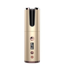 봉고데기 아이롱 매직기 Faers USB 휴대용 무선 자동충전식 헤어 컬러 자동 세라믹 웨이브 컬링 LCD 전문 회전 부스스하다 컬 스타일링 도구 고데기 여성 온도, [04] Gold
