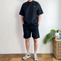 슈프림 베이직 로고 우븐 반팔티 반바지 트레이닝복 3컬러
