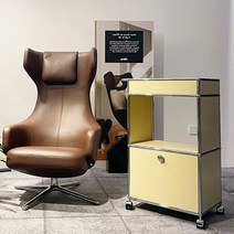 팬트리정리함 틈새수납장 수납바스켓 이동식 수납박스, 카트 옐로우  50cmx35cmx88cm