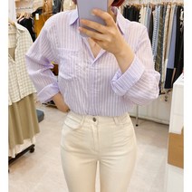 [비단소녀] 로디 여름 린넨 루즈핏 스트라이프 단가라 셔츠 남방 블라우스 (3color)