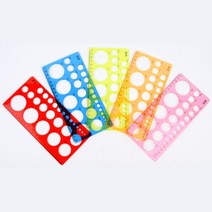 다꾸 제도용 뭔그리기 반투명 도형자 모양자 장식, 1개, 대