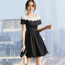 A204 어머뭐야 핏미쳤어 여름여성 트원룩 주름 캐주얼 원피스 럭셔리 허리밴딩 여성반팔