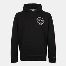 타미힐피거 남성용 원형 로고 코튼 후드티 블랙 DM0DM13882BDS