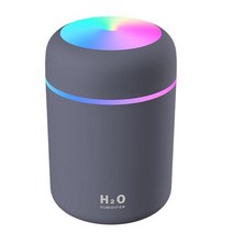 300ml 공기 가습기 usb 초음파 아로마 에센셜 오일 디퓨저 로맨틱 소프트 라이트 가습기 미니 쿨 미스트 메이커 청정기, 회색, 협력사