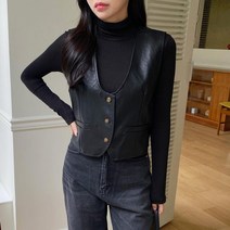 [다잇템] 여자 레더조끼 애나멜 탱크 슬림핏 FW 베스트