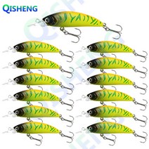 [QISHENG] 쏘가리 미노우 농어 미노우 꺽지 볼락 배스 13개입/세트 하드베이트 싱킹 루어, HLW-2#, 짧은 입술 미노우(5g)