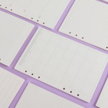 다이어리 속지 6공 8종 [어폼 육공 내지 A5 A6 위클리 먼슬리 커스텀 만들기 DIY 다꾸 바인더 모눈 투명], A6 다이어리인덱스 6개세트