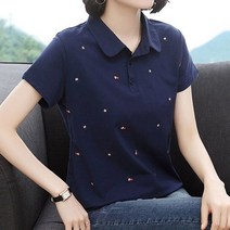 L.HOUSE STORE여름 여성 기본티 카라넥 반팔티셔츠 중년의류 여성티셔츠 여성의류 여성긴팔티셔츠