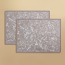 꿈꾸는키친 이염방지 코팅 실리콘 식탁매트 2P, 칼빈로즈, 40 x 30cm