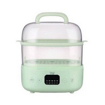 다기능 식품 따뜻하게 재가열 절연 스팀 요리 냄비 electricfood 기선 스마트 아침 식사 기계 2 레이어 removeabe 6l, [01] green, [03] UK