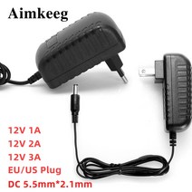 전기 전력공급장비 AC 100-240V 전원 어댑터 12V 1A 2A 3A LED 스트립 공급 장치 충전기 EU 플러그 미국 AC, 01 미국, 01 12V