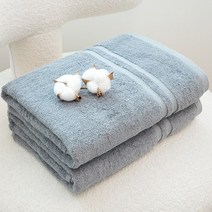 쉬라즈 더블보더 40수 바스타월 450g 대형수건 2장, 2개, 그레이