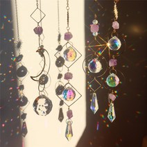 썬캐쳐 드림캐쳐 홈데코 홀로그램 자개 크리스탈 해방타운 모빌 DIY 발리 동남아 인테리어 방꾸미기 아크릴, C