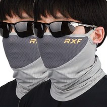 RXF 맥스나인 1+1 앞뒷면 라운드메쉬 여름 냉감 골프스킨 멀티스카프 파크골프, 그레이+그레이