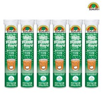 나우푸드 썬라이프 발포비타민 멀티비타민+미네랄 오렌지 맛 20정 6병, 단일/상품