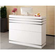 안내데스크 리셉션 금전등록기 매장데스크 안내원, 투명 흰색 대리석 스티커 60x35x90cm