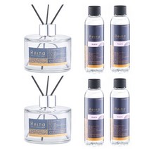 레이나퍼퓸 공병2개+리필150mlx4+스틱4세트+선물박스, 블랙병2개_드롭스4개