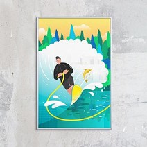 [천삼백케이] [꾸밈] cq617-썸머스포츠수상레저중형메탈액자, 그레이/3타입