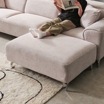 아쿠아텍스 조야 패브릭 1인용 쇼파 보조 스툴 단품, 스툴 이브닝샌드 핑크463643 34