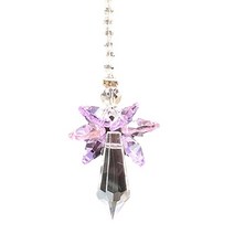 1+1 풍경소리 윈드차임 처마종 현대 레인보우 크리스탈 천사 차크라 suncatcher 자동차 매력 펜던트 벽 창 문 윈드 차임 교수형 장식품 룸 홈 장식, 분홍색