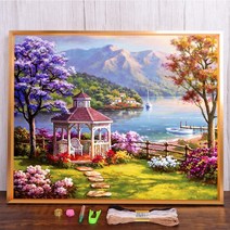 보석십자수 창업 도구 풍경 벚꽃 나무 사전 인쇄 크로스 스티치 자수 전체 키트 수공예 뜨개질 취미 재봉, HMA70928_30x40cm_11CT 실크 스레드