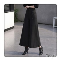 티피/Teepie 패션 모직 와이드 팬츠 여성 치마 추동 9부 와이드 캐주얼 팬츠